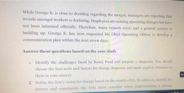 1 Identify The Challenges Faced By Kasey Food And Prepare A Diagnosis You Should Choose The Best Tools And Factors For 5
