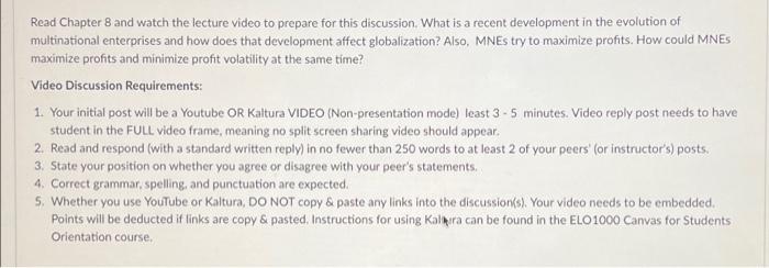 Read Chapter 8 And Watch The Lecture Video To Prepare For This Discussion What Is A Recent Development In The Evolution 1
