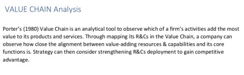 Value Chain Analysis Porter S 1980 Value Chain Is An Analytical Tool To Observe Which Of A Firm S Activities Add The M 1