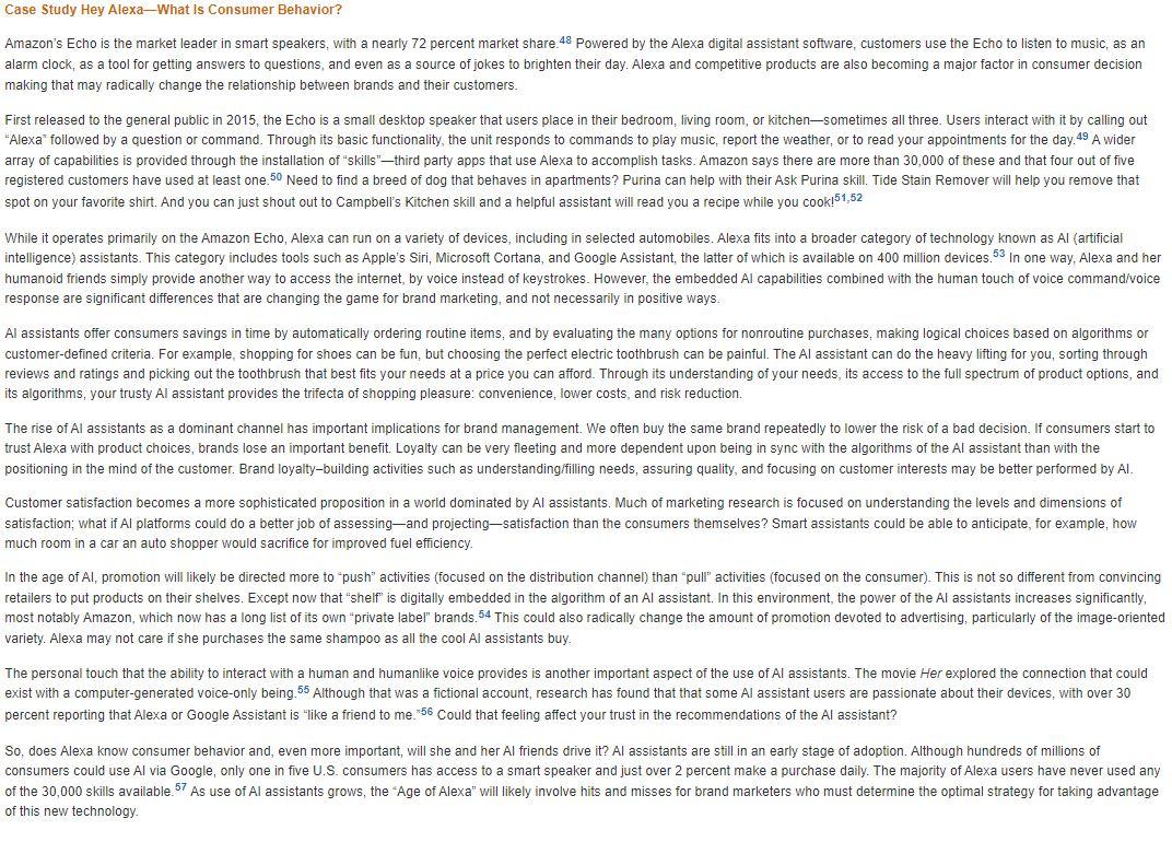 Case Study Hey Alexa What Is Consumer Behavior Amazon S Echo Is The Market Leader In Smart Speakers With A Nearly 72 P 1