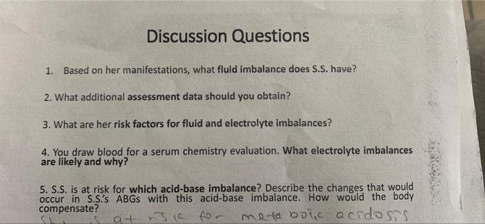 Case Study Fluid And Electrolyte Imbalanc An S S A 63 Yr Old White Woman With Acute Lymphocytic Leukemia Has Been Rec 3