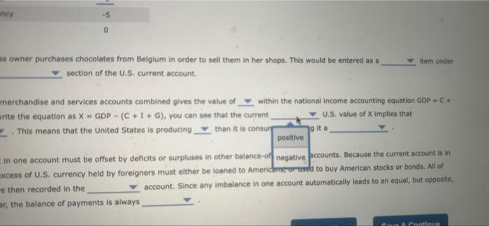 Select The Camet Value For Each Of The Ove Simped Balance Of Payments Billions Of Dollar Account N Servis I Unilateral 21