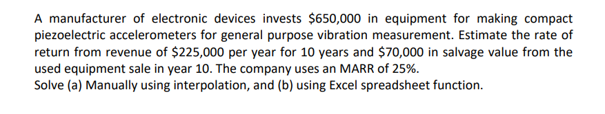 A Manufacturer Of Electronic Devices Invests 650 000 In Equipment For Making Compact Piezoelectric Accelerometers For G 1