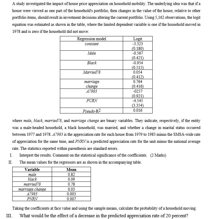 A Study Investigated The Impact Of House Price Appreciation On Household Mobility The Underlying Idea Was That If A Hou 1