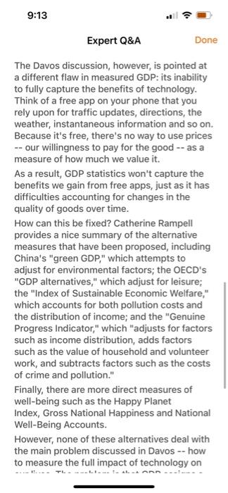 Read Through The Shortcomings Of Gdp Identified In Your Textbook Next Look At This Article Published By Cbs News Do Yo 2