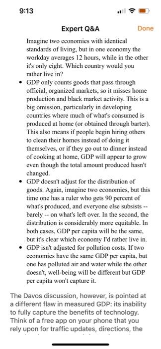 Read Through The Shortcomings Of Gdp Identified In Your Textbook Next Look At This Article Published By Cbs News Do Yo 5