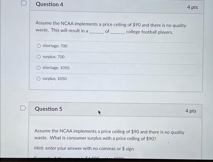 Use The Following Graph Of The College Football Labor Market For The Next 6 Questions W 300 240 180 150 120 90 60 3