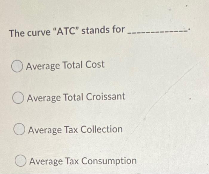 Pi 115 95 70 60 80 100 The Curve Atc Stands For Mr Mc Atc D Ar Q The Curve Atc Stands For Average Total Cost Aver 2