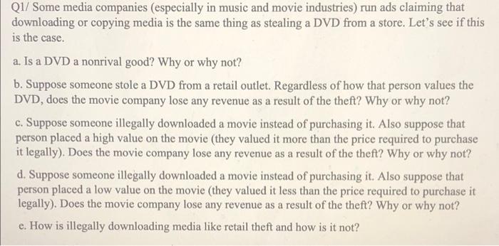Q1 Some Media Companies Especially In Music And Movie Industries Run Ads Claiming That Downloading Or Copying Media I 1