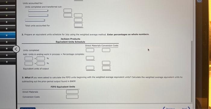 Unit Information With Bwip Weighted Average Method Jackson Products Produces A Barbeque Sauce Using Three Departments 2