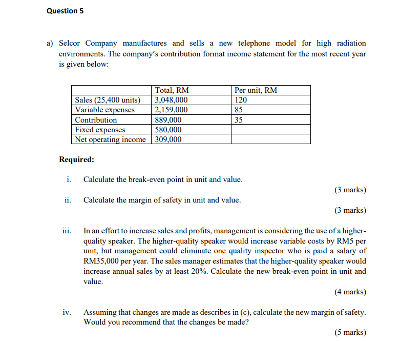 Break Even Analysis 1