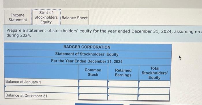 The December 31 2024 Adjusted Trial Balance For Badger Corporation Is Presented Below Credit Debit 30 000 245 000 7 3