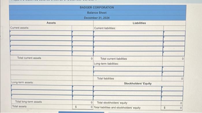 The December 31 2024 Adjusted Trial Balance For Badger Corporation Is Presented Below Credit Debit 30 000 245 000 7 4