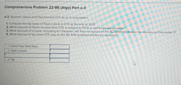 Required Information Comprehensive Problem 22 86 Algo Lo 22 1 Lo 22 2 Lo 22 3 Lo 22 4 Lo 22 5 Lo 22 6 While Jam 2