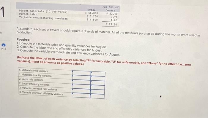 Print Problem 9 24 Algo Comprehensive Variance Analysis Lo9 4 Lo9 5 Lo9 6 Marvel Parts Incorporated Manufactures 2