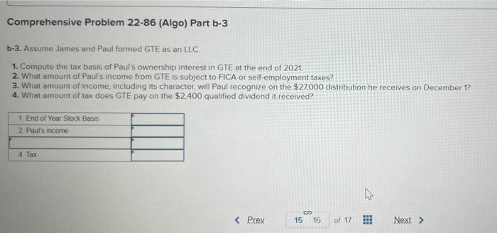 Required Information Comprehensive Problem 22 86 Algo Lo 22 1 Lo 22 2 Lo 22 3 Lo 22 4 Lo 22 5 Lo 22 6 While Jam 3