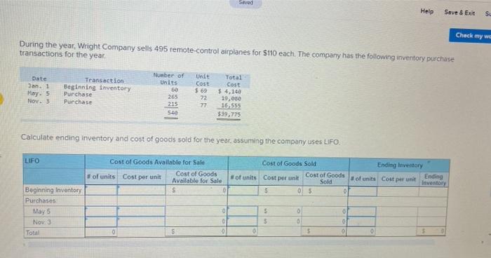 Date Jan 1 May S Nov 3 During The Year Wright Company Sells 495 Remote Control Airplanes For 110 Each The Company 1