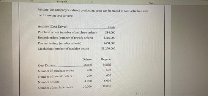 Sealing Company Manufactures Only One Product That Is Available In Both A Deluxe Model And A Regular Model The Company 2