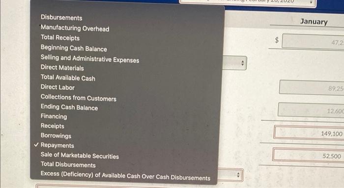 Question 4 Of 5 1 8 5 I Danner Company Expects To Have A Cash Balance Of 47 250 On January 1 2020 Relevant Monthl 2