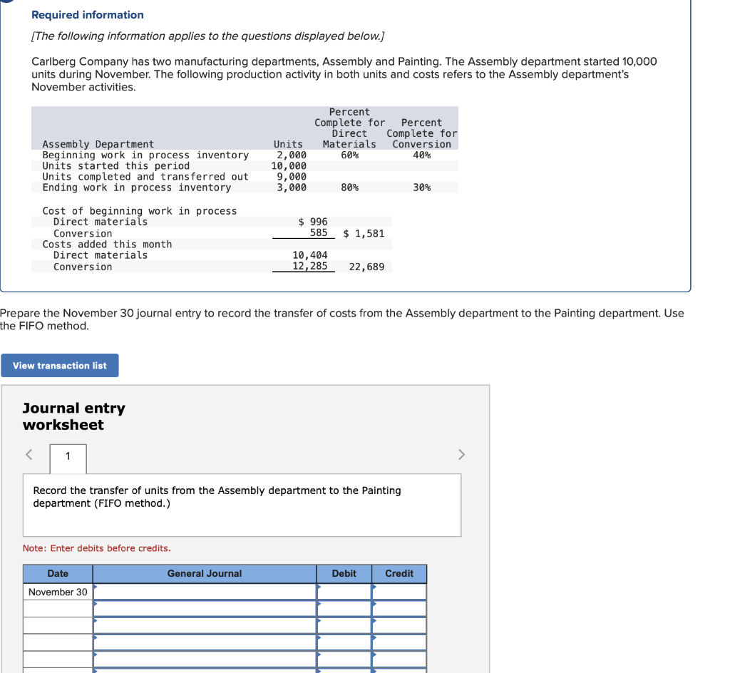 Required Information The Following Information Applies To The Questions Displayed Below Carlberg Company Has Two Manu 1