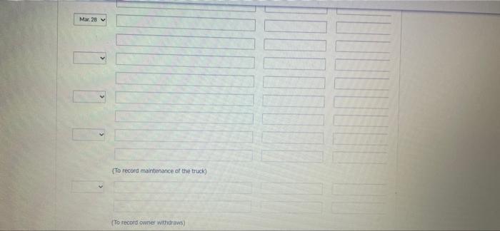 Mar 1 1 1 2 3 6 14 18 20 21 28 31 31 Owner Invested 17 100 Cash In The Company Borrowed 6 600 Cash By Signing A 6 Mo 4