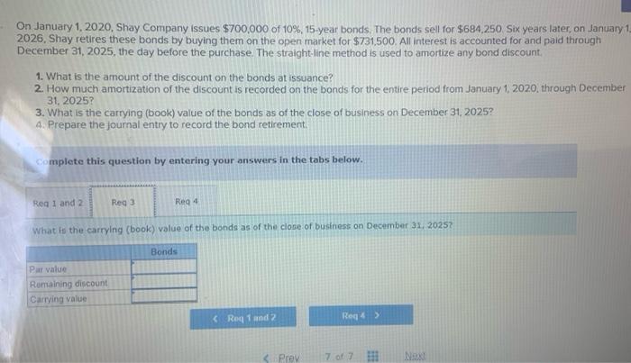 Exercise 10 11 Static Straight Line Bond Computations Amortization And Bond Retirement Lo P2 P4 On January 1 2020 3