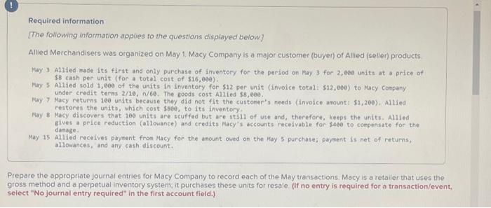 12 59 16 Required Information The Following Information Applies To The Questions Displayed Below Allied Merchandiser 2