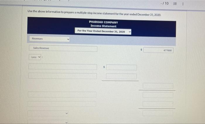 Current Attempt In Progress The Adjusted Trial Balance Of Pharoah Company Contained The Following Information Sales Rev 2
