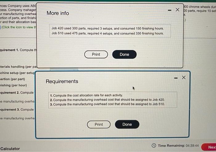 Frances Company Uses Abc To Account For Its Chrome Wheel Manufacturing Process Company Managers Have Identified Four Ma 3
