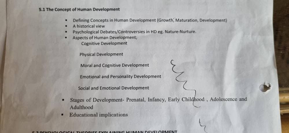 5 1 The Concept Of Human Development Defining Concepts In Human Development Growth Maturation Development A Hi 1