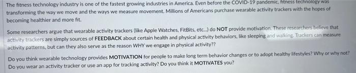 The Fitness Technology Industry Is One Of The Fastest Growing Industries In America Even Before The Covid 19 Pandemic 1
