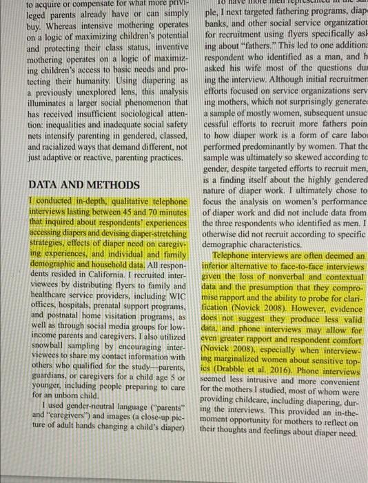 Find 3 Sub Points That The Author Makes To Support The Main Argument A B What Type Of Research Methods Is The Author 6