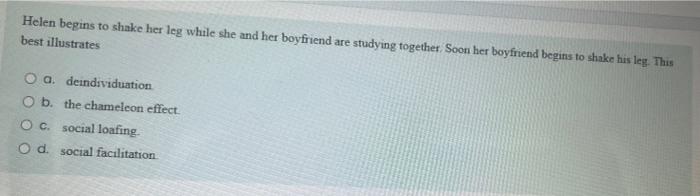 Helen Begins To Shake Her Leg While She And Her Boyfriend Are Studying Together Soon Her Boyfriend Begins To Shake His 1
