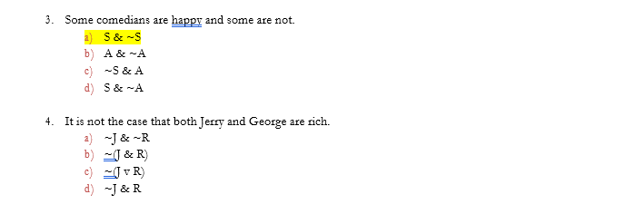 Joe Campbell Homework 4 Using The Key Below Translate Each Of The Following English Sentences Into Sl Key A All Come 2