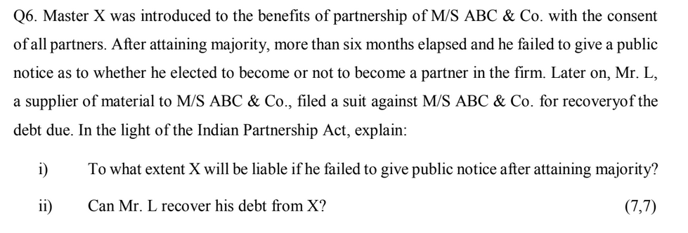 Q6 Master X Was Introduced To The Benefits Of Partnership Of M S Abc Co With The Consent Of All Partners After Atta 1