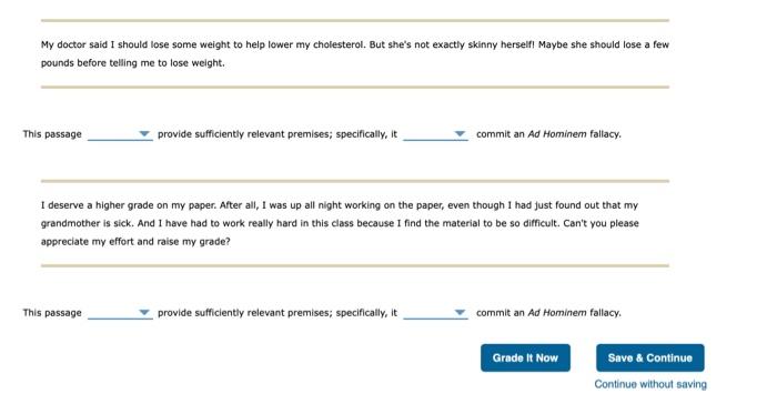Attempts 2 Some Improper Forms Fallacies Of Relevance The Ad Hominem Argument Against The Person Fallacy Now You W 2