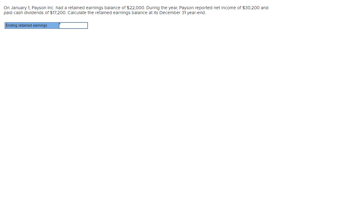 On January 1 Payson Inc Had A Retained Earnings Balance Of 22 000 During The Year Payson Reported Net Income Of 30 1