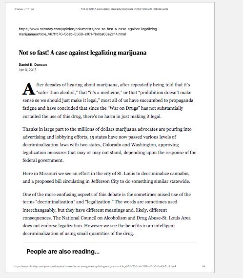 3 Read The St Louis Post Dispatch Editorial Not So Fast A Case Against Legalizing Marijuana Links To An External Si 1