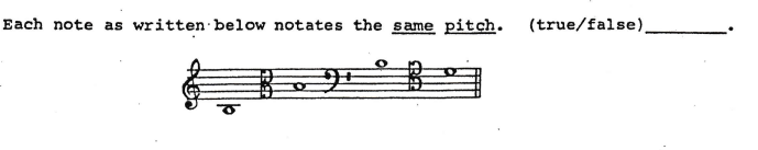 Each Note As Written Below Notates The Same Pitch True False 1