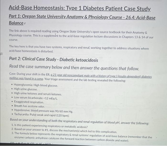 J5 Acid Base Homeostasis Type 1 Diabetes Patient Case Study Part 1 Oregon State University Anatomy Physiology Cour 1