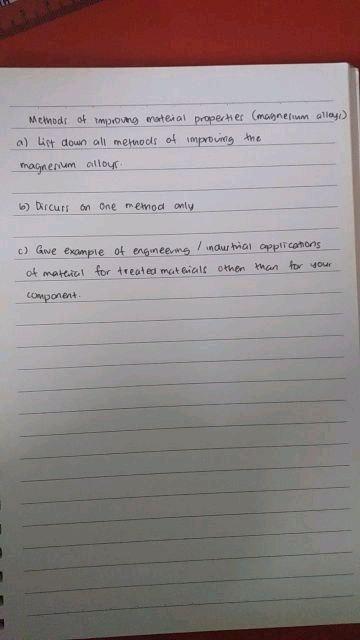 Methods Of Improving Material Properties Magnesium Alloyi A List Down All Methods Of Improving The Magnesium Alloys 1