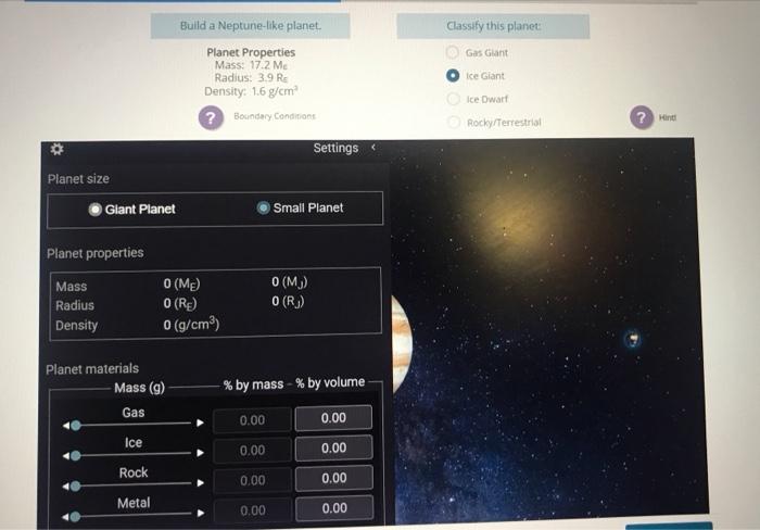 Planet Size Giant Planet Planet Properties Mass Radius Density Planet Materials Build A Neptune Like Planet Planet Prop 1
