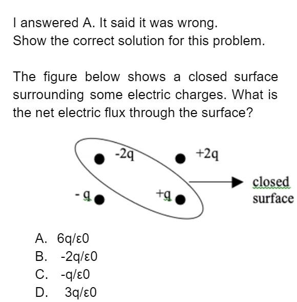 I Answered A It Said It Was Wrong Show The Correct Solution For This Problem The Figure Below Shows A Closed Surface 1