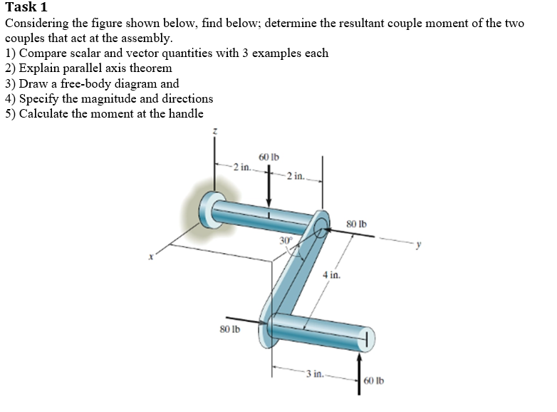 Task 1 Considering The Figure Shown Below Find Below Determine The Resultant Couple Moment Of The Two Couples That Act 1