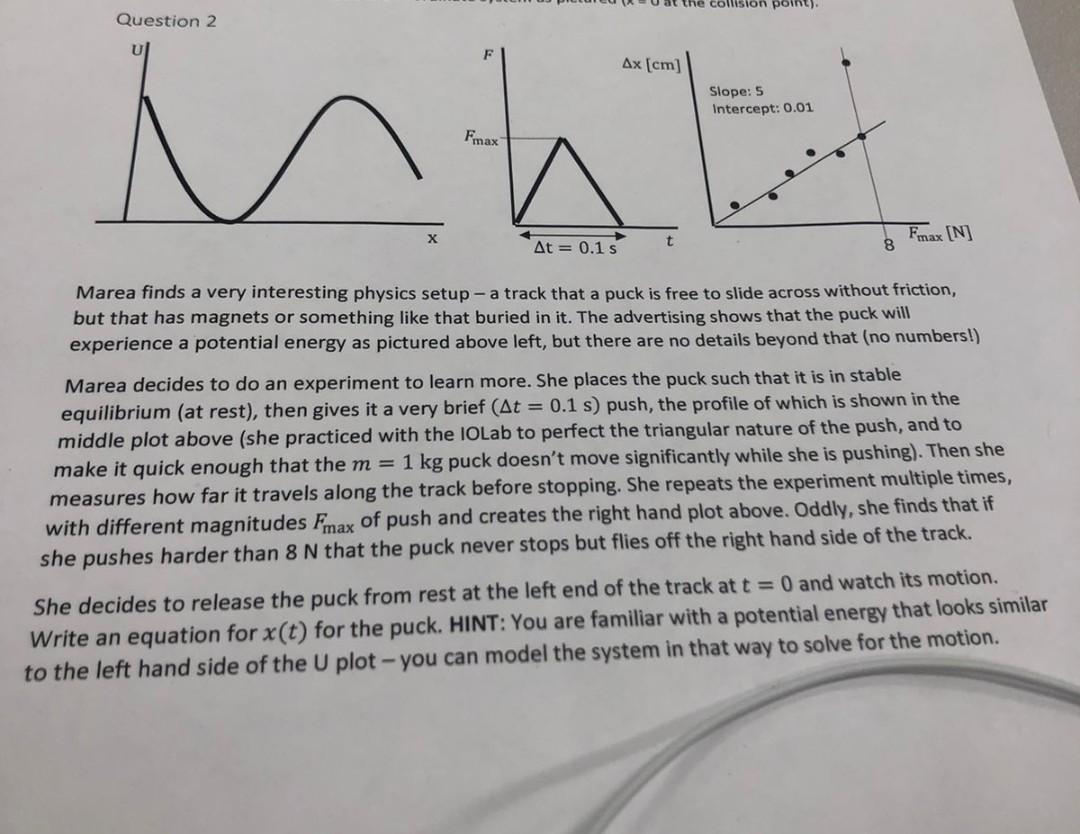 Question 2 X Fmax At 0 1 S Ax Cm T Point Slope 5 Intercept 0 01 8 Fmax N Marea Finds A Very Interesting Physic 1