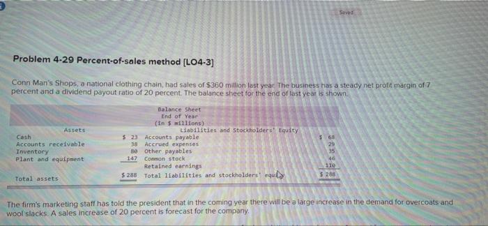 10 Problem 4 29 Percent Of Sales Method L04 3 Ma Shona National Clothing Chan Hadas Maisto The Business Hotely El M 2