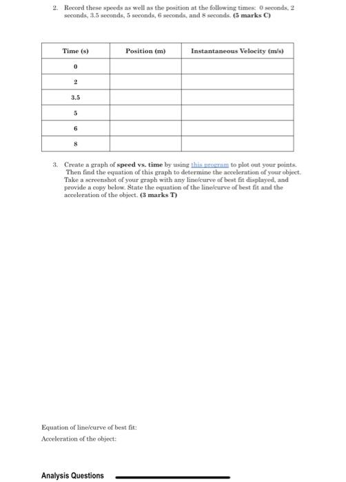 Driving Question Objective How Are The Graphs Of Position Versus Time Velocity Versus Time And Acceleration Versus T 5