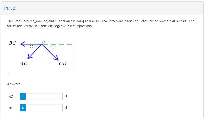 Determine The Force In Each Member Of The Loaded Truss The Forces Are Positive If In Tension Negative If In Compressio 2