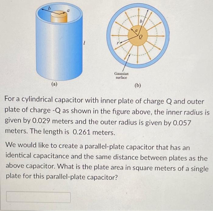 B A A Gaussian Surface 0 Q B For A Cylindrical Capacitor With Inner Plate Of Charge Q And Outer Plate Of Charge Q A 1