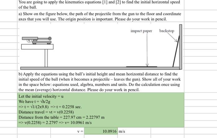 Projectile Motion Purpose To Analyze The Motion Of A Projectile Using The One Dimensional Equations Of Kinematics And 5